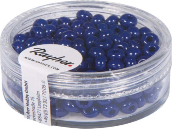 RAYHER---17-GRAMMI---PERLE-INDIANE-IN-VETRO-Ø4,5MM---COLORE-BLU-SCURO