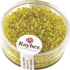 RAYHER---17-GRAMMI---PERLINE-IN-VETRO-CON-FORO-ARGENTATO-Ø2MM---COLORE-GIALLO