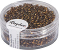 RAYHER---17-GRAMMI---PERLINE-IN-VETRO-ROTONDE-CON-FORO-ARGENTATO-Ø2MM---COLORE-MARRONE
