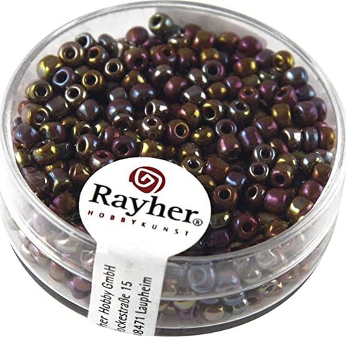 RAYHER---17-GRAMMI---PERLINE-IN-VETRO-ROTONDE-OPACHE-LUSTRATE-FORO-Ø2,6MM---COLORE-IRIDESCENTE