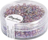 RAYHER---17-GRAMMI---PERLINE-IN-VETRO-ROTONDE-OPACHE-LUSTRATE-FORO-Ø2,6MM---COLORE-LILLA-IRIDESCENTE