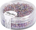 RAYHER---17-GRAMMI---PERLINE-IN-VETRO-ROTONDE-OPACHE-LUSTRATE-FORO-Ø2,6MM---COLORE-LILLA-IRIDESCENTE