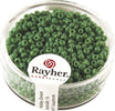 RAYHER---17-GRAMMI---PERLINE-IN-VETRO-ROTONDE-OPACHE-LUSTRATE-FORO-Ø2MM---COLORE-VERDE