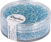 RAYHER---17-GRAMMI---PERLINE-IN-VETRO-ROTONDE-TRASPARENTI-LUSTRATE-FORO-Ø2MM---COLORE-CELESTE