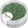 RAYHER---17-GRAMMI---PERLINE-IN-VETRO-ROTONDE-TRASPARENTI-LUSTRATE-FORO-Ø2MM---COLORE-VERDE