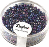 RAYHER---17-GRAMMI---PERLINE-ROTONDE-IN-VETRO-OPACO-Ø2,6MM---COLORE-BLU-IRIDESCENTE