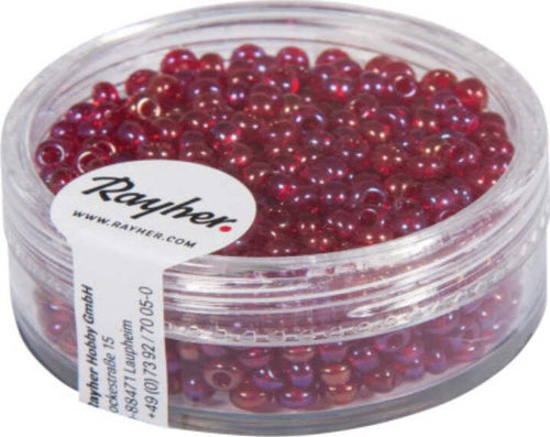 RAYHER---17-GRAMMI---PERLINE-ROTONDE-IN-VETRO-TRASPARENTE-Ø2,6MM---COLORE-BORDEAUX