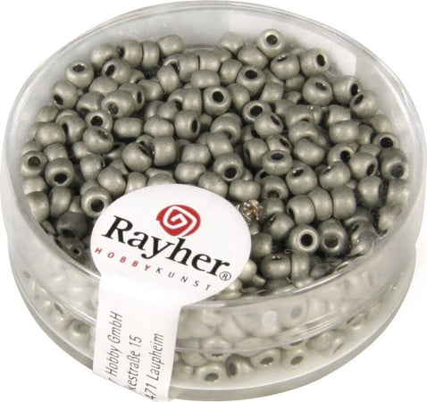 RAYHER---17gr---ROCAILLE-METALLIZZATA-OPACA-Ø2,6MM---COLORE-ARGENTO-BRILLANTE