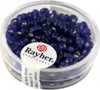 RAYHER---17gr-PERLINE-DI-VETRO-PER-SEMI---BORDO-ARGENTATO-E-COLORE-ESTERNO-BLU-SCURO---4MM