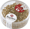 RAYHER---18-GRAMMI---ROCAILLE-PAPILLON-IN-VETRO-CON-FORO-ARGENTATO-Ø2x4MM---COLORE-ORO