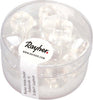 RAYHER---18-PEZZI---PERLE-IN-VETRO-QUADRATE-8X9MM---COLORE-BIANCO-NEVE
