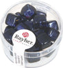 RAYHER---18-PEZZI---PERLE-IN-VETRO-QUADRATE-8X9MM---COLORE-BLU-NOTTE