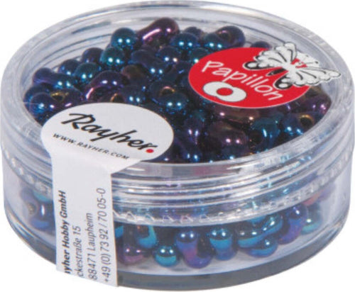 RAYHER---18gr-ROCAILLE-PAPILLON-3,2X6,5MM-COLORE-ZAFFIRO
