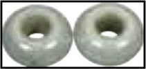 RAYHER---2-PEZZI---PERLINE-IN-VETRO-OPACO-CON-FORO-GRANDE-Ø16MM-L.6-MM---COLORE-VERDE-MENTA