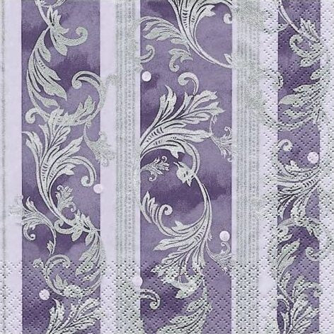 RAYHER---20-PEZZI---CONFEZIONE-DA-20-TOVAGLIOLI-PER-DECOUPAGE-33X33CM---COLORE-VIOLA-E-ARGENTO