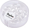 RAYHER---20-PEZZI---PERLE-IN-VETRO-A-OLIVE-9X6MM---COLORE-BIANCO