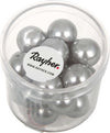 RAYHER---21-PEZZI---PERLE-CERATE-IN-VETRO-RINASCIMENTO-12MM---COLORE-GRIGIO-CHIARO