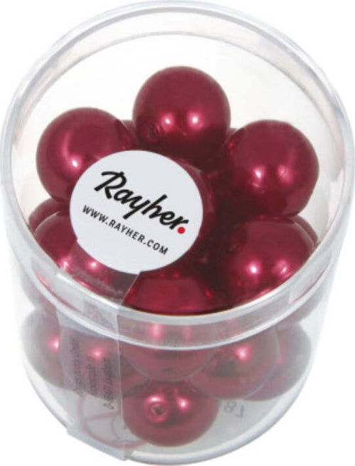 RAYHER---21-PEZZI---PERLE-CERATE-IN-VETRO-RINASCIMENTO-12MM---COLORE-ROSSO