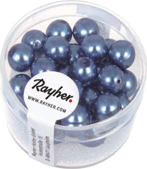 RAYHER---25-PEZZI---PERLE-CERATE-IN-VETRO-RINASCIMENTO-8MM---COLORE-AZZURRO