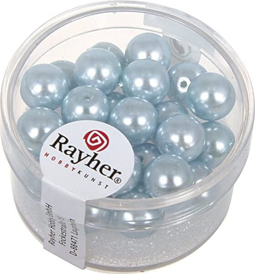 RAYHER---25-PEZZI---PERLE-CERATE-IN-VETRO-RINASCIMENTO-8MM---COLORE-AZZURRO