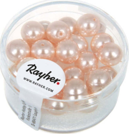 RAYHER---25-PEZZI---PERLE-CERATE-IN-VETRO-RINASCIMENTO-8MM---COLORE-ROSATO
