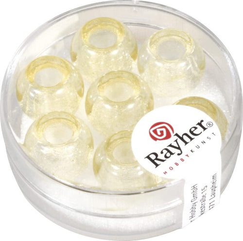 RAYHER---3-PEZZI---PERLINE-IN-VETRO-CON-FORO-GRANDE-Ø12MM-L.5-MM---COLORE-VANIGLIA