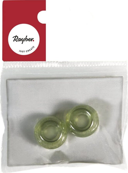 RAYHER---3-PEZZI---PERLINE-IN-VETRO-CON-FORO-GRANDE-Ø12MM-L.5-MM---COLORE-VERDE-MENTA