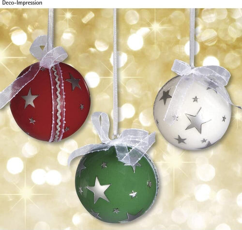 RAYHER---3-PEZZI---SFERE-DI-NATALE-IN-PLEXIGLASS-CON-STELLE-STRASS---8CM