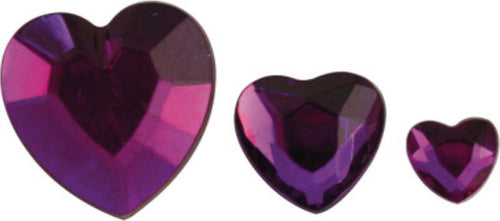 RAYHER---310-PEZZI---CUORI-STRASS-ACRILICO-6,10,14MM---COLORE-VIOLA