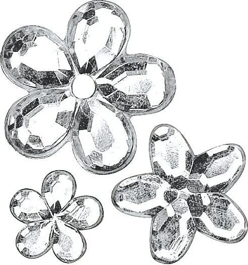 RAYHER---310-PEZZI---FIORI-STRASS-ACRILICO-5,8,10MM---COLORE-BIANCO