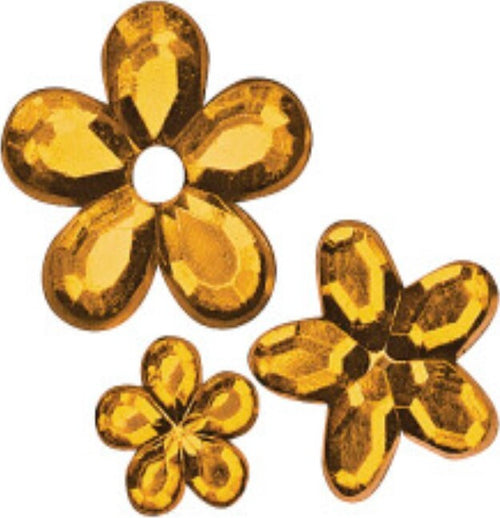 RAYHER---310-PEZZI---FIORI-STRASS-ACRILICO-5,8,10MM---COLORE-GIALLO