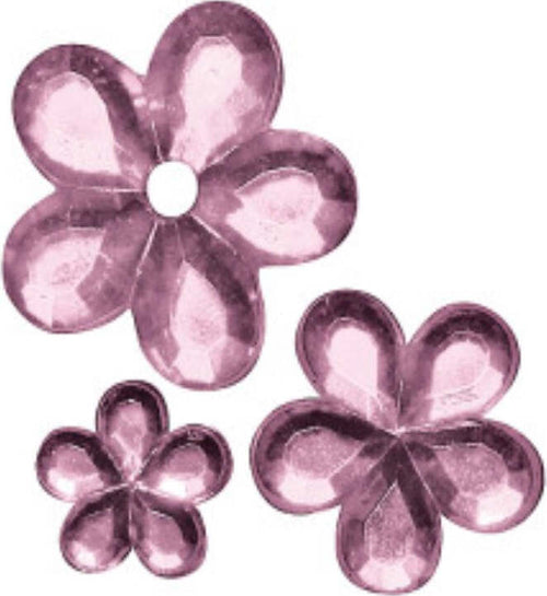 RAYHER---310-PEZZI---FIORI-STRASS-ACRILICO-5,8,10MM---COLORE-ROSA