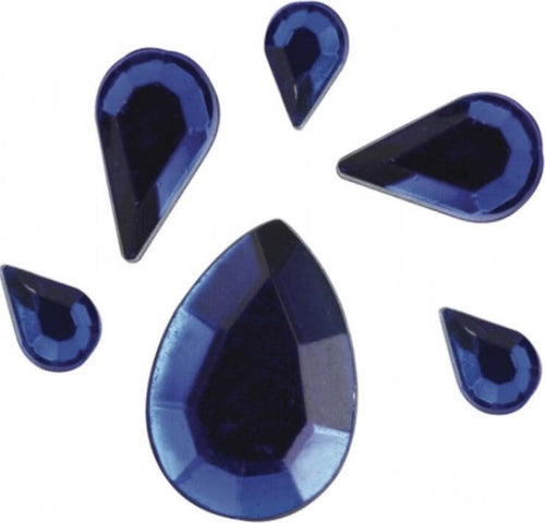 RAYHER---310-PEZZI---GOCCE-STRASS-ACRILICO-6,10,14MM---COLORE-BLU-SCURO