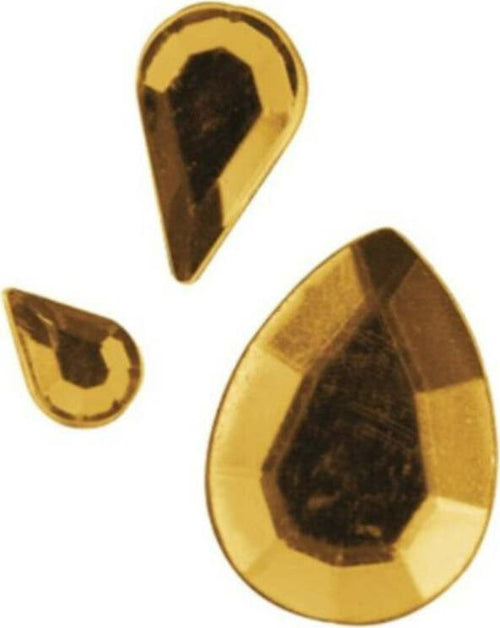 RAYHER---310-PEZZI---GOCCE-STRASS-ACRILICO-6,10,14MM---COLORE-GIALLO