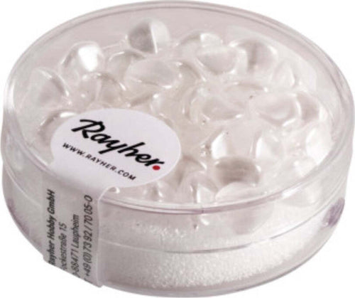 RAYHER---32-PEZZI---PERLE-IN-VETRO-TRIANGOLARE-7MM---COLORE-BIANCO-NEVE