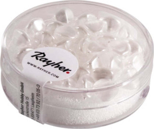 RAYHER---32-PEZZI---PERLE-IN-VETRO-TRIANGOLARE-7MM---COLORE-BIANCO-NEVE