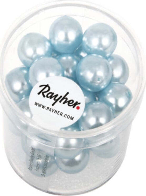 RAYHER---35-PEZZI---PERLE-CERATE-IN-VETRO-RINASCIMENTO-10MM---COLORE-CELESTE