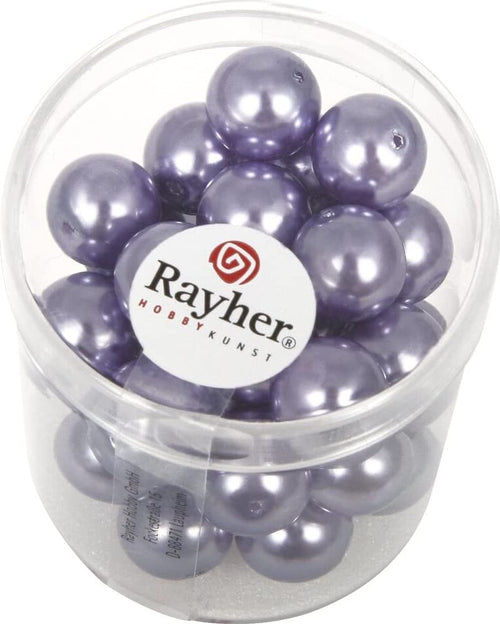 RAYHER---35-PEZZI---PERLE-CERATE-IN-VETRO-RINASCIMENTO-10MM---COLORE-LILLA
