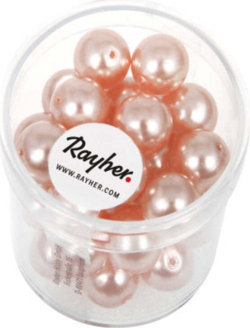 RAYHER---35-PEZZI---PERLE-CERATE-IN-VETRO-RINASCIMENTO-10MM---COLORE-ROSA