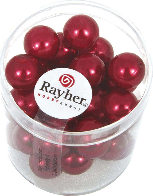RAYHER---35-PEZZI---PERLE-CERATE-IN-VETRO-RINASCIMENTO-10MM---COLORE-ROSSO-CLASSICO