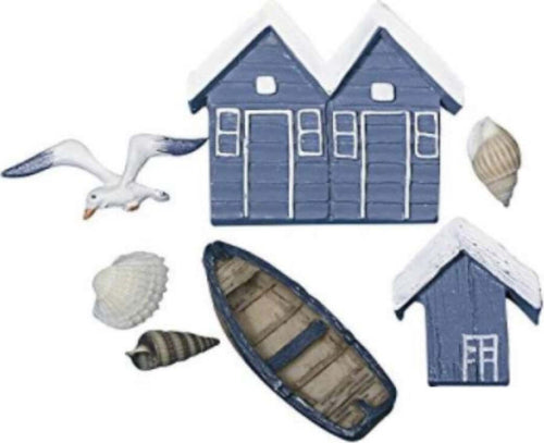 RAYHER---4-PEZZI---MINIATURE-IN-POLIRESINA-4-6CM---RAPPRESENTAZIONE-IDILLIO-SPIAGGIA
