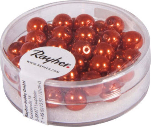 RAYHER---45-PEZZI---PERLE-CERATE-IN-VETRO-RINASCIMENTO-6MM---COLORE-ARANCIONE