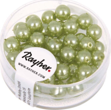 RAYHER---45-PEZZI---PERLE-CERATE-IN-VETRO-RINASCIMENTO-6MM---COLORE-GIADA