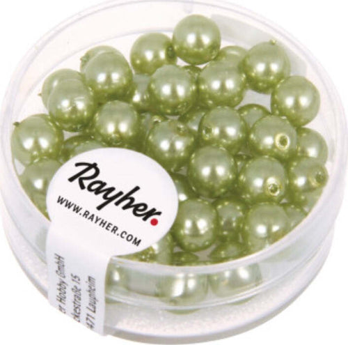 RAYHER---45-PEZZI---PERLE-CERATE-IN-VETRO-RINASCIMENTO-6MM---COLORE-GIADA