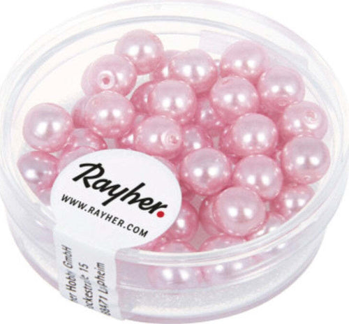 RAYHER---45-PEZZI---PERLE-CERATE-IN-VETRO-RINASCIMENTO-6MM---COLORE-ROSA-ORCHIDEA