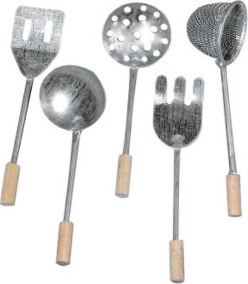 RAYHER---5-PEZZI-DIFFERENTI---MINIATURE-UTENSILI-DA-CUCINA-METALLO-LEGNO-8CM