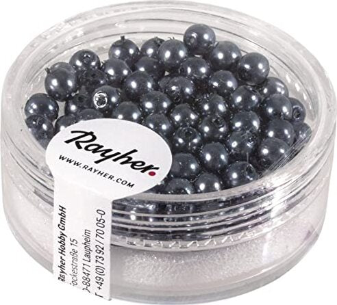 RAYHER---85-PEZZI---PERLE-CERATE-IN-VETRO-RINASCIMENTO-4MM---COLORE-ATRACITE