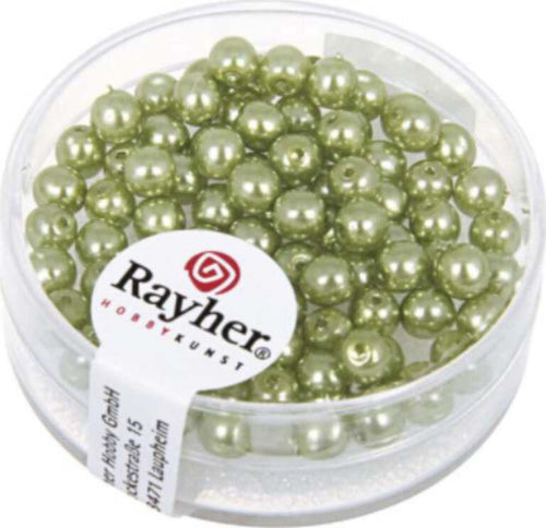 RAYHER---85-PEZZI---PERLE-CERATE-IN-VETRO-RINASCIMENTO-4MM---COLORE-GIADA