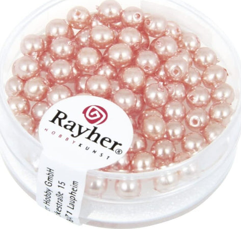 RAYHER---85-PEZZI---PERLE-CERATE-IN-VETRO-RINASCIMENTO-4MM---COLORE-ROSA-CHIARO