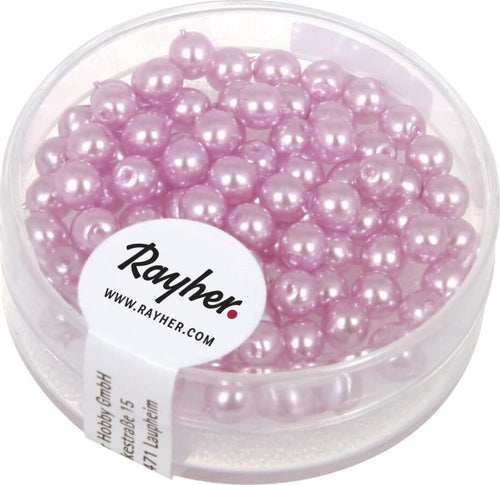 RAYHER---85-PEZZI---PERLE-CERATE-IN-VETRO-RINASCIMENTO-4MM---COLORE-ROSA-ORCHIDEA